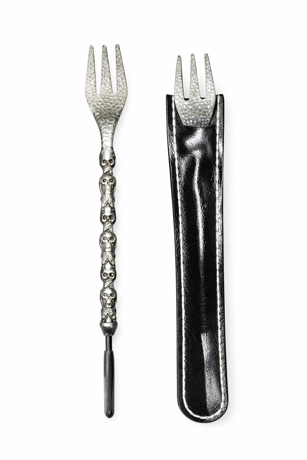 Punzon Tenedor Calavera Plata